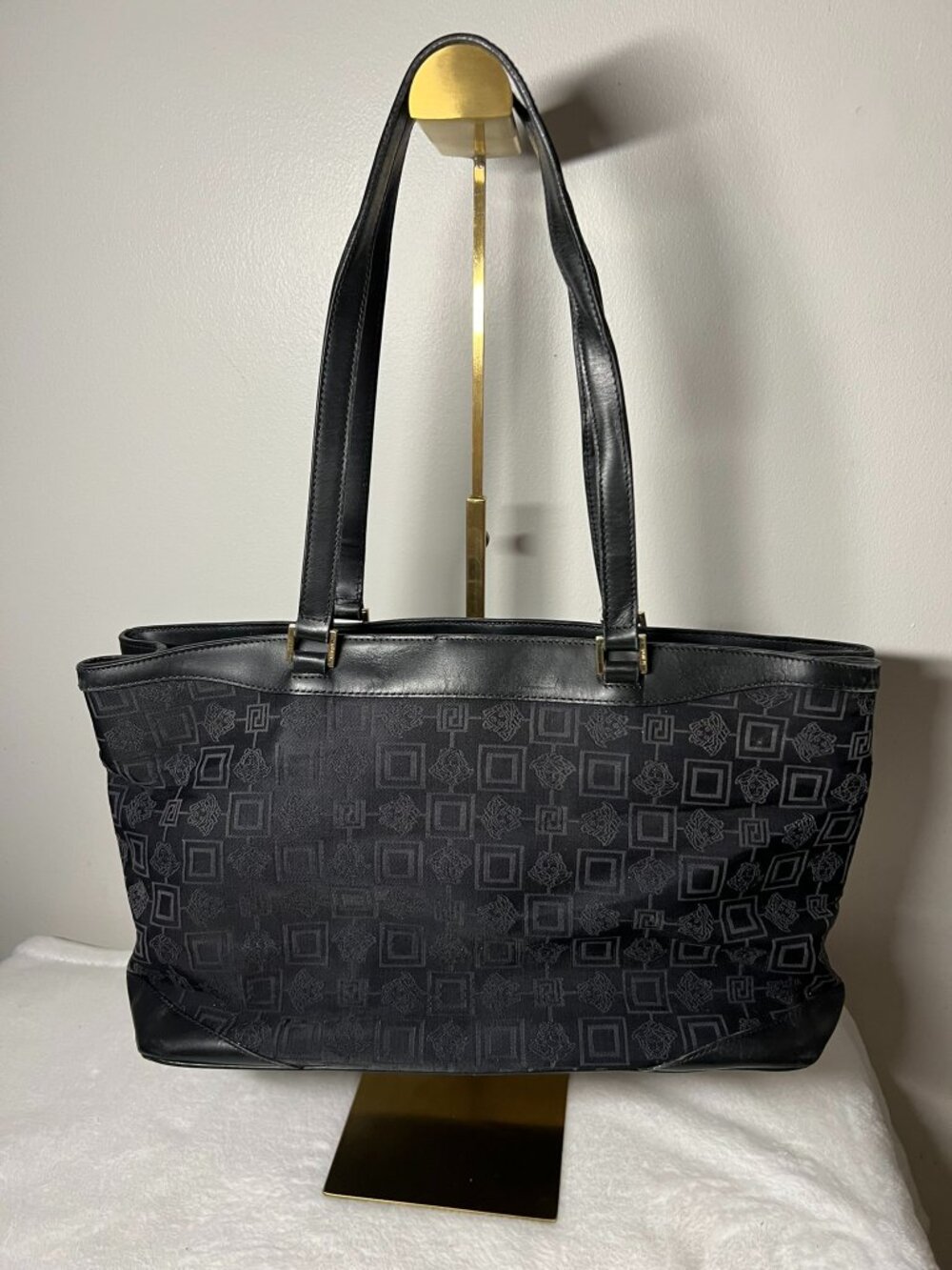 Givenchy Black Coated Canvas Monogram Tote Bag - EUC